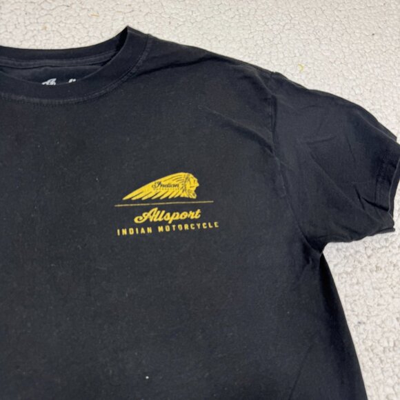 Indian Motorcycle Men's Cotton T Shirt Size M Black Spokane, WA Short Sleeve - Picture 3 of 4